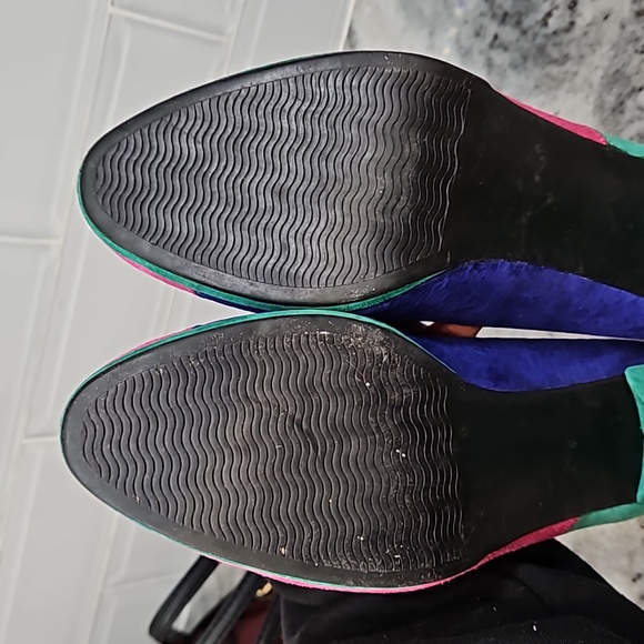 Vintage 80s multi color Retro Multicolor Heels Size 7.5 - Picture 8 of 16